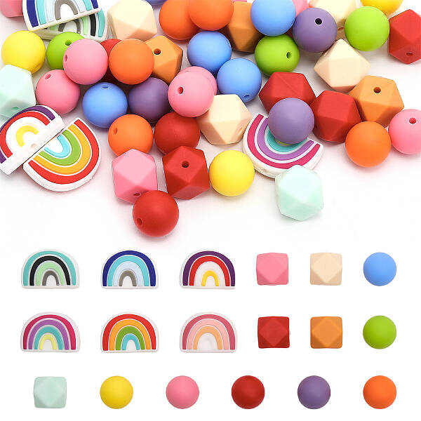 18 Style Food Grade Eco-Friendly Silicone Beads