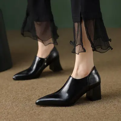 CHIKO Nathifa Pointy Toe Block Heels Ankle Boots