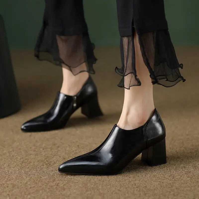 CHIKO Nathifa Pointy Toe Block Heels Ankle Boots
