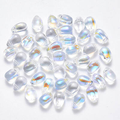 Transparent Spray Painted Glass Charms
