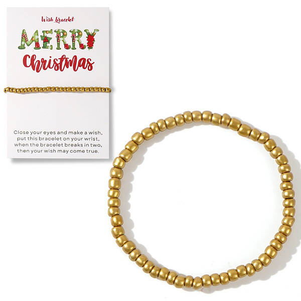 Christmas Theme Glass Seed Beads Stretch Bracelets