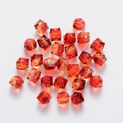 Two Tone Transparent Spray Painted Acrylic Beads
