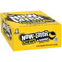 Now and Later, Banana, Original Taffy Chews Candy, 0.93 Bar, 22.32 Ounce (Pack of 24) Snack Bite Flavor Artificial Fruit Chew...