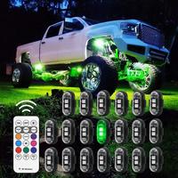 RGB Interior Decorative LED Car Ambient Light with Remote Control, Waterproof Mini USB Rechargeable LED Light for Car, Motorc...