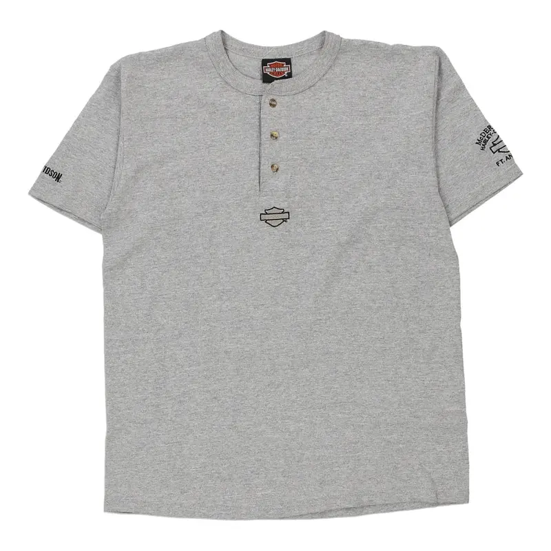 Harley Davidson Graphic T-Shirt - Medium Grey Cotton