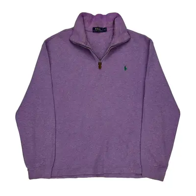 Polo By Ralph Lauren 1/4 Zip - Small Purple Cotton Blend