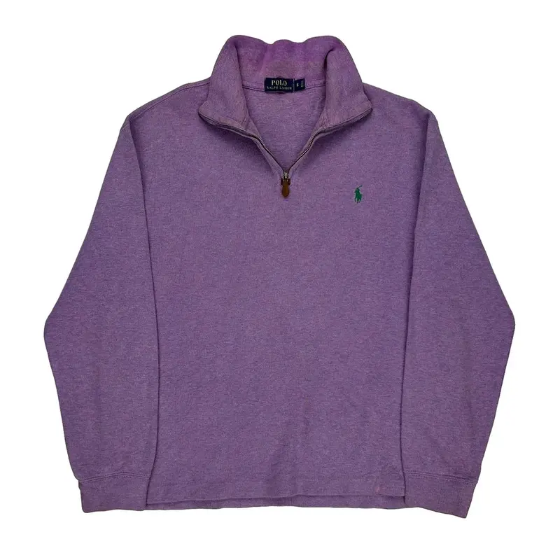 Polo By Ralph Lauren 1/4 Zip - Small Purple Cotton Blend