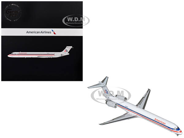 McDonnell Douglas MD-90 Commercial Aircraft American Airlines (N904RA) White with Red and Blue Stripes Gemini 200 Series 1/20...