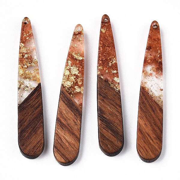 Transparent Resin & Walnut Wood Pendants