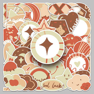 50Pcs PVC Self-Adhesive Stickers