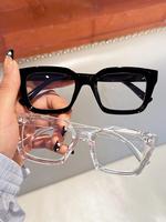 Unisex Stylish Square Frames Eyeglasses, Trendy Casual Eyeglasses for Everyday Use, Fashion Accessories for Outdoor Activitie...