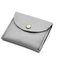 The Logan Upcycled Leather Coin Purse | Color: Cloudy Grey