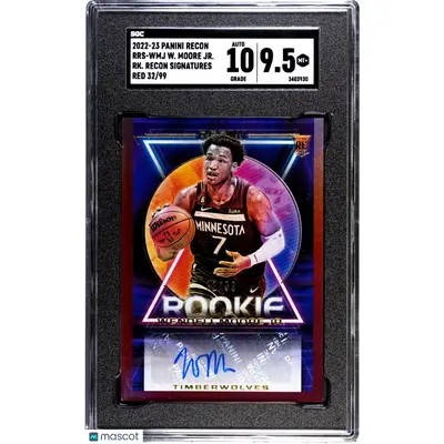 Wendell Moore JR. SGC 2022 23 Panini Recon #RRS WMJ Rookie Recon Sigs. Red 9.5