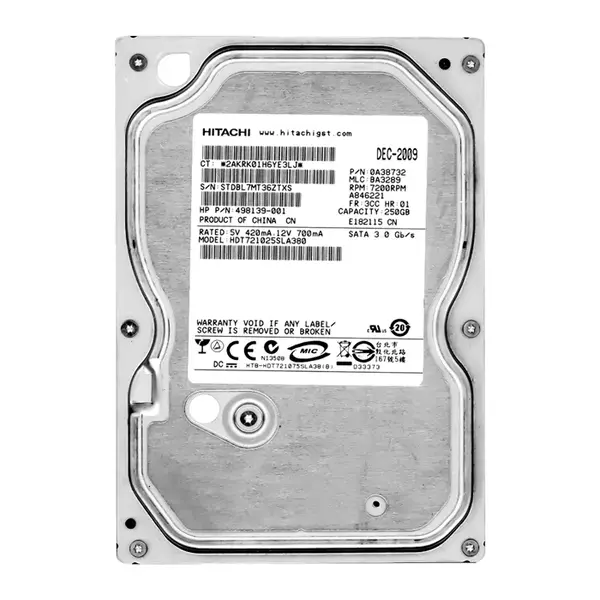 0A38732 Hitachi Deskstar 7K1000.B Series 250GB 7200RPM SATA 3Gb/s 8MB Cache 7-Pin 3.5-inch Hard Drive