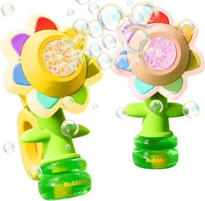 7-Color Flower Bubble Blaster Toy – Handheld Bubble Machine for Kids & Adults, High-Volume Bubbles for Indoor/Outdoor Play,...