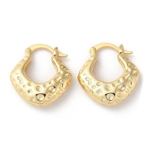 Rhombus Brass Thick Hoop Earrings