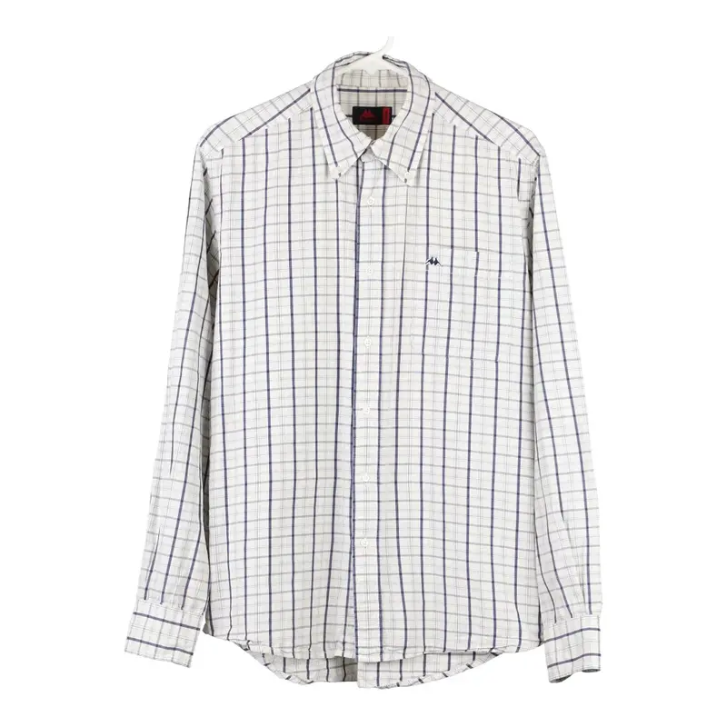 Kappa Checked Shirt - Medium White Cotton