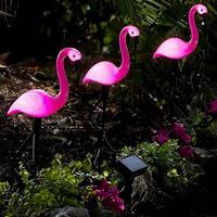 Solar Powered Flamingo Shaped LED Light, Touch Control Rechargeable Outdoor Decoration, Suitable for Garden Lawn Courtyard Po...