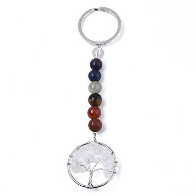 Opalite Chips Chakra Keychain