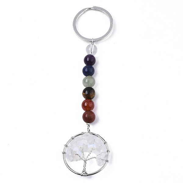 Opalite Chips Chakra Keychain