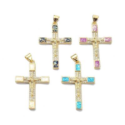 Religion Theme Brass Micro Pave Clear Cubic Zirconia Pendants