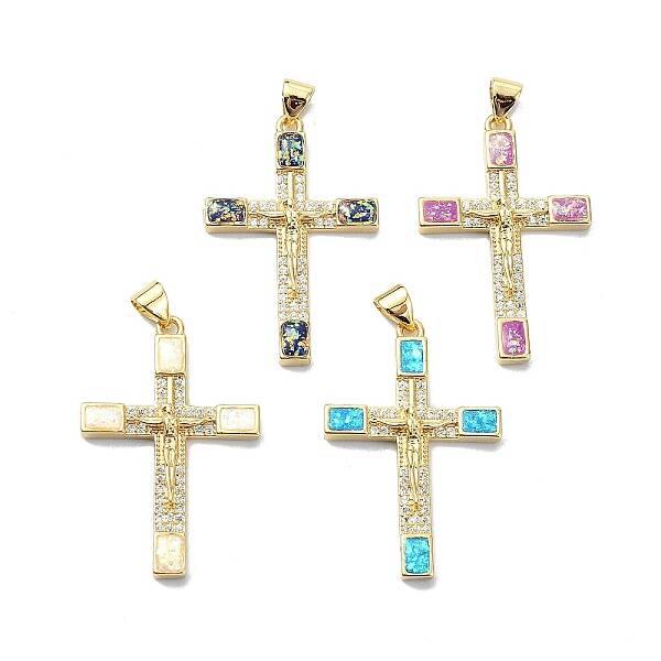 Religion Theme Brass Micro Pave Clear Cubic Zirconia Pendants