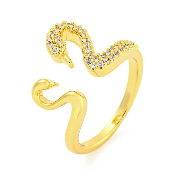 304 Stainless Steel Cubic Zirconia Open Cuff Ring for Women