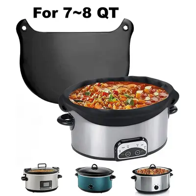 Silicone Slow Cooker Liner, Kitchen Appliances Accessories, Reusable Cooking Liner for 6-8 Quarts Slow Cooker, Leakproof Dis...