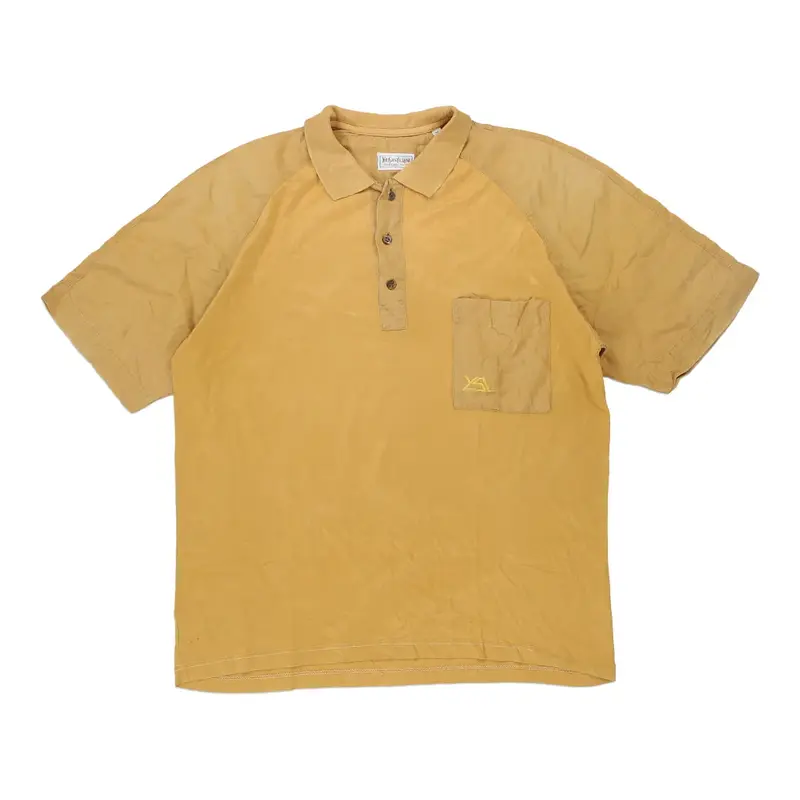 1980s Yves Saint Laurent Polo Shirt - Large Yellow Cotton