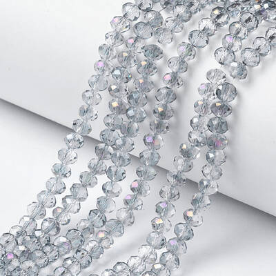 Electroplate Transparent Glass Beads Strands