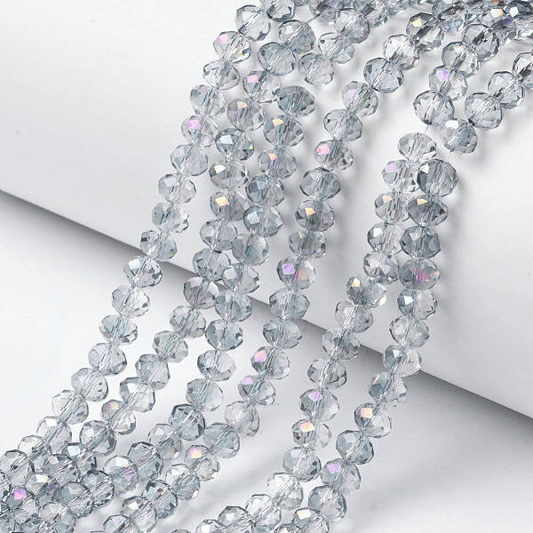 Electroplate Transparent Glass Beads Strands