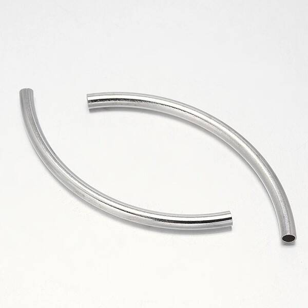 Curved Brass Tube Beads