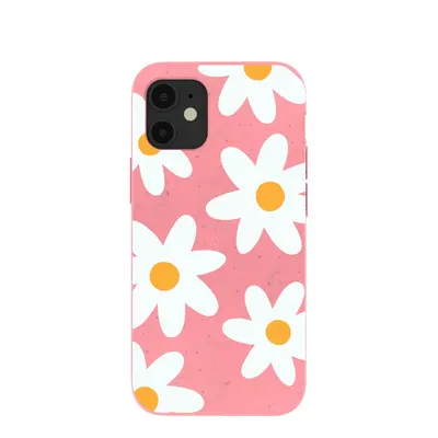 Bubblegum Pink Daisy iPhone 12 Mini Case