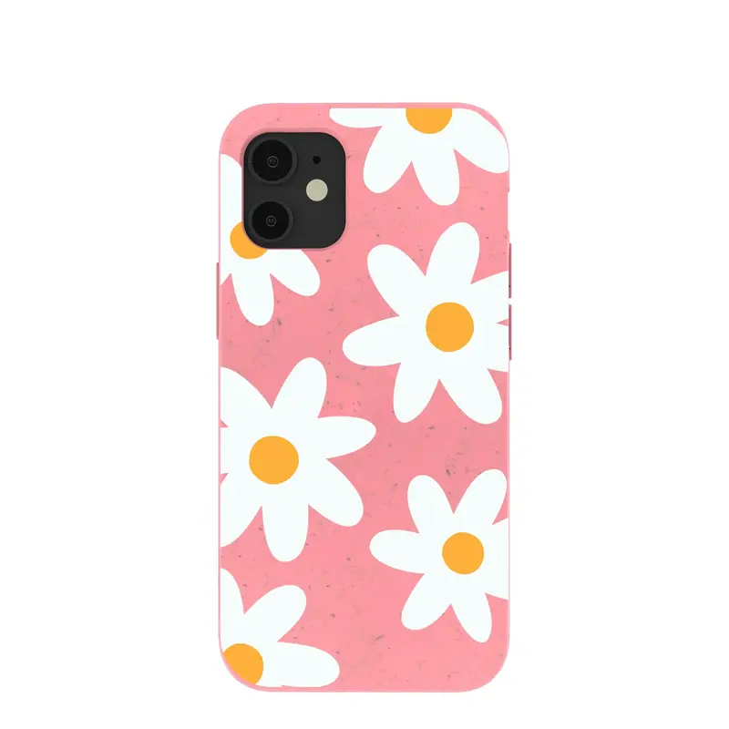 Bubblegum Pink Daisy iPhone 12 Mini Case