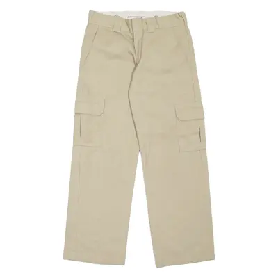 DICKIES Cargo Style Workwear Mens Trousers Beige Relaxed Straight W30 L30