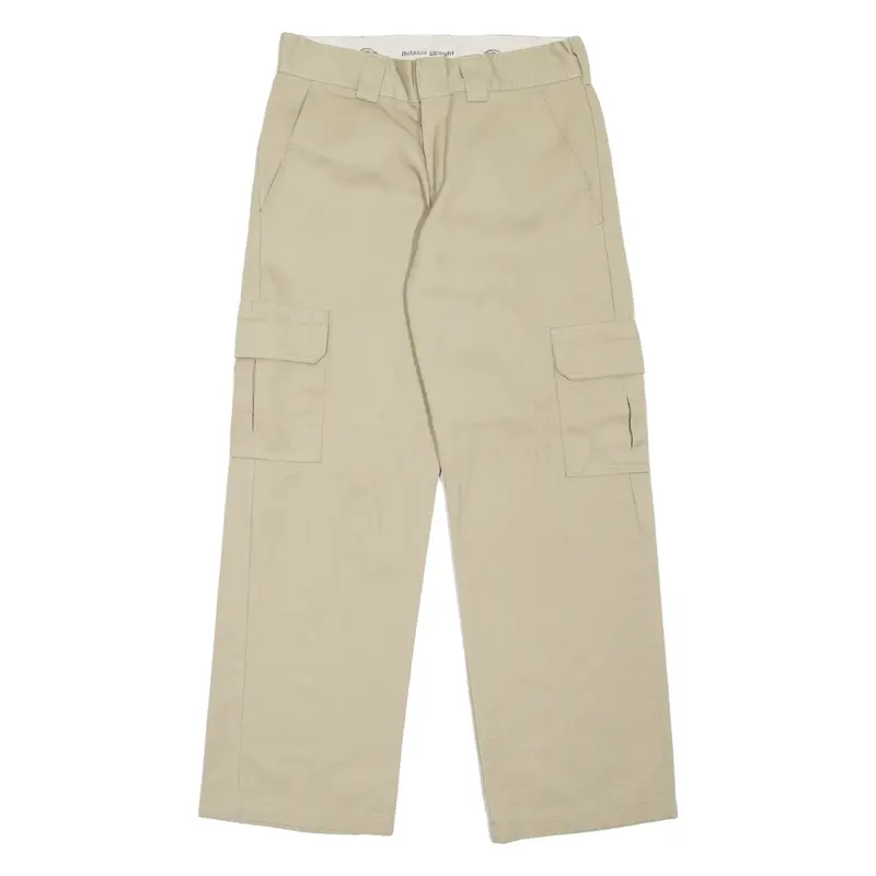 DICKIES Cargo Style Workwear Mens Trousers Beige Relaxed Straight W30 L30