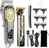 Hair Clippers for Men T-Blade Trimmer Set, Men Professional Cordless Rechargeable Barber Hair Clippers Set with LED Display (...