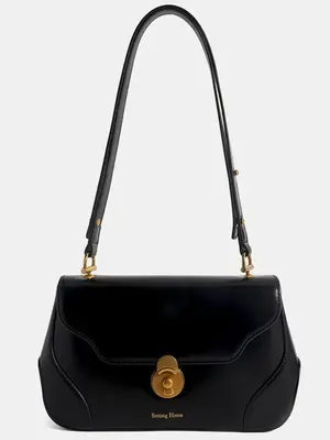 Smting leather baguette bag
