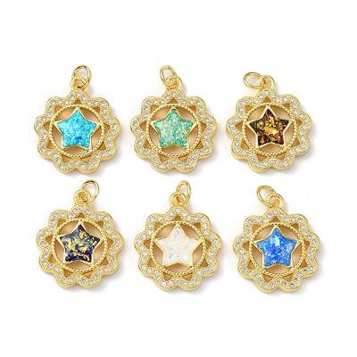 Brass Micro Pave Cubic Zirconia Pendants