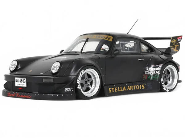 2010 Porsche RWB 964 Stella Artois Matt Black 1/18 Model Car by GT Spirit