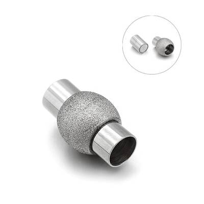 Tarnish Resistant 304 Stainless Steel Textured Magnetic Clasps with Glue-in Ends