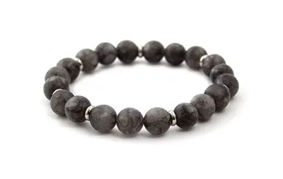 Beneto MINK87 Gray Jade Bead Bracelet - Length: 19cm