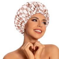 Luxury Shower Caps for Women Reusable Waterproof - Flexi Satin Lined, Quick-dry, Adjustable, Hair Cap for Long & Short Hair -...