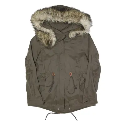 ZARA Khaki Parka Coat Green Womens M