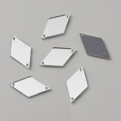 Rhombus Acrylic Mirror Sew on Rhinestone