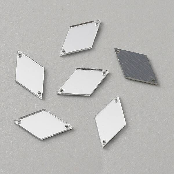 Rhombus Acrylic Mirror Sew on Rhinestone