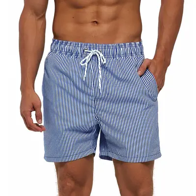 SILKWORLD Mens Swimming Trunks Old Money Style 5 Inch Inseam Swim Shorts Summer Bathing Suit Swimwear Beachwear Swimtrunks wi...