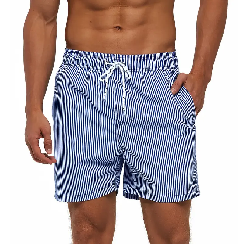 SILKWORLD Mens Swimming Trunks Old Money Style 5 Inch Inseam Swim Shorts Summer Bathing Suit Swimwear Beachwear Swimtrunks wi...