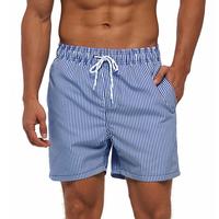 SILKWORLD 2025 Men's Hawaiian Beach Shorts Quick Dry Stripes Swimming Trunks Bathing Suit Swimwear with Pockets Machine Washa...