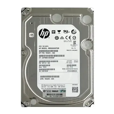 765265-004 HP 6TB 7200RPM SATA 6GB/s Hot-Pluggable 3.5-Inch LPc Hard Drive for ProLiant Gen8/Gen9/Gen10/Gen10+/Gen11 Servers